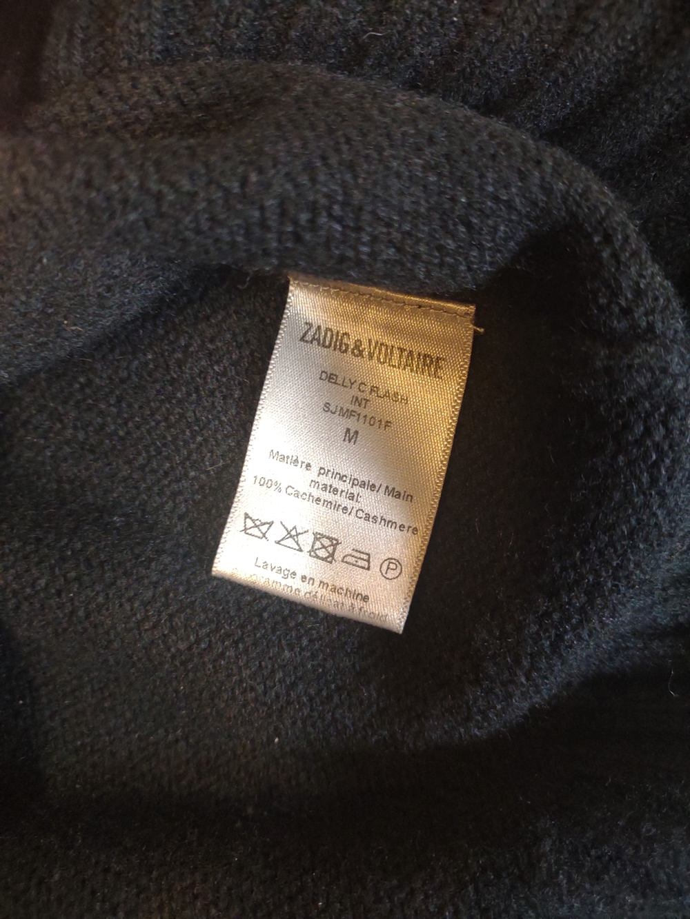 Zadig & Voltaire Cashmere Lightning Bolt Sweater Black Crewneck - Picture 6 of 10